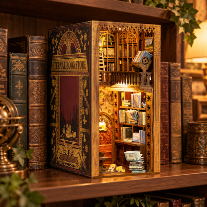 Book nook Eternal Bookstore à construire – Bibliothèque miniature