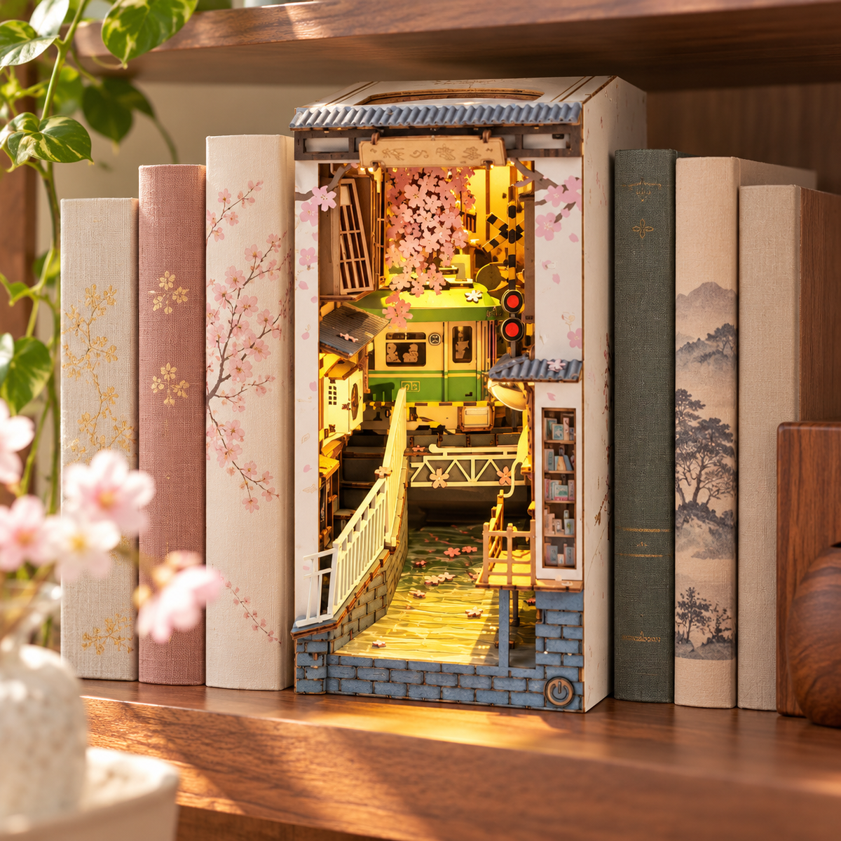 Book nook Sakura Densya à construire – Tramway sous les cerisiers