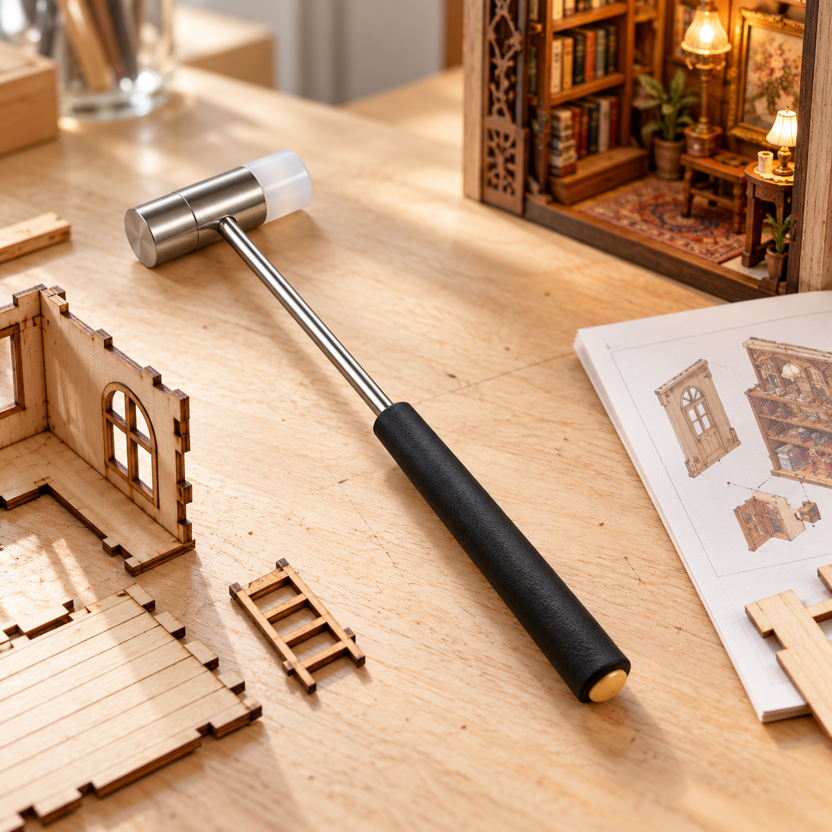 Mini-marteau de précision à double tête pour book nooks et maquettes