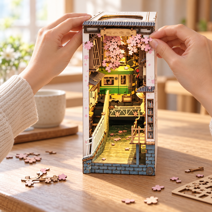 Book nook Sakura Densya à construire – Tramway sous les cerisiers