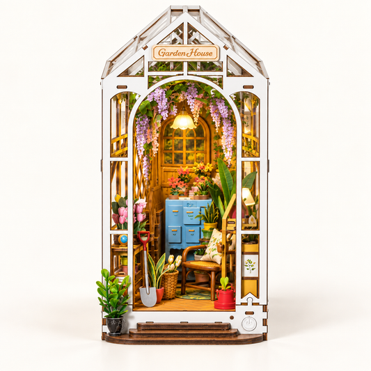 garden house — vue face, rendu IA illustratif